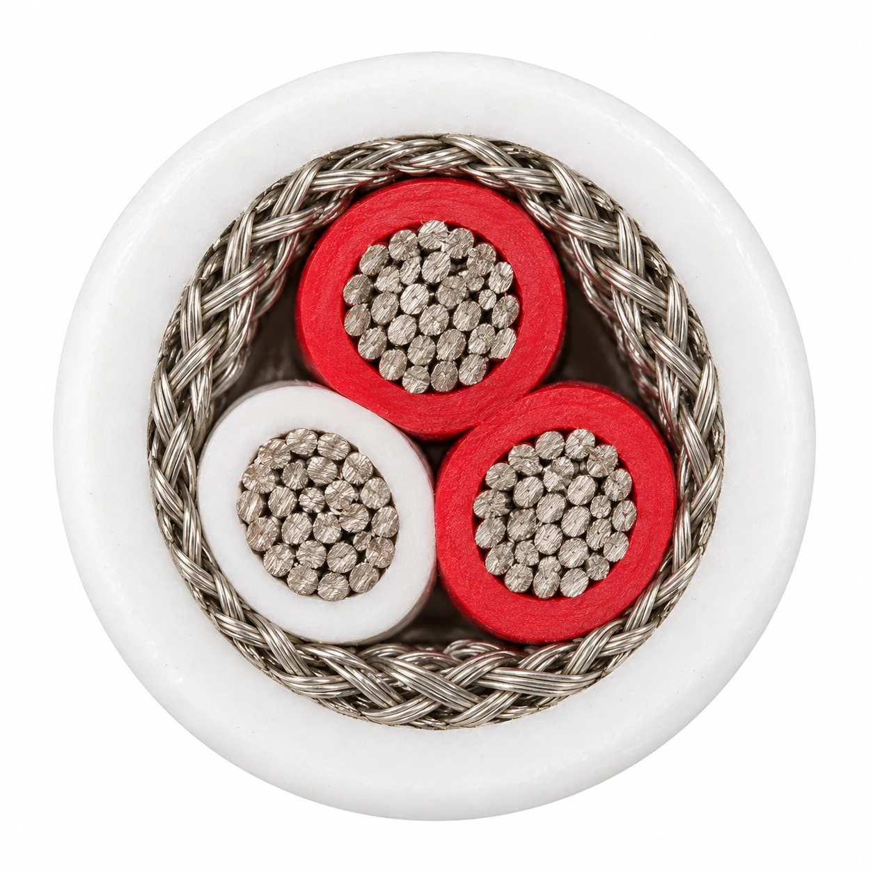 Simplified illustrative Chem-Gard 200 40551-style three-core shielded RTD cable section