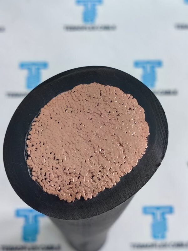 Close-up of the fine-stranded conductor in TEBAOFLEX 535 kcmil DLO cable