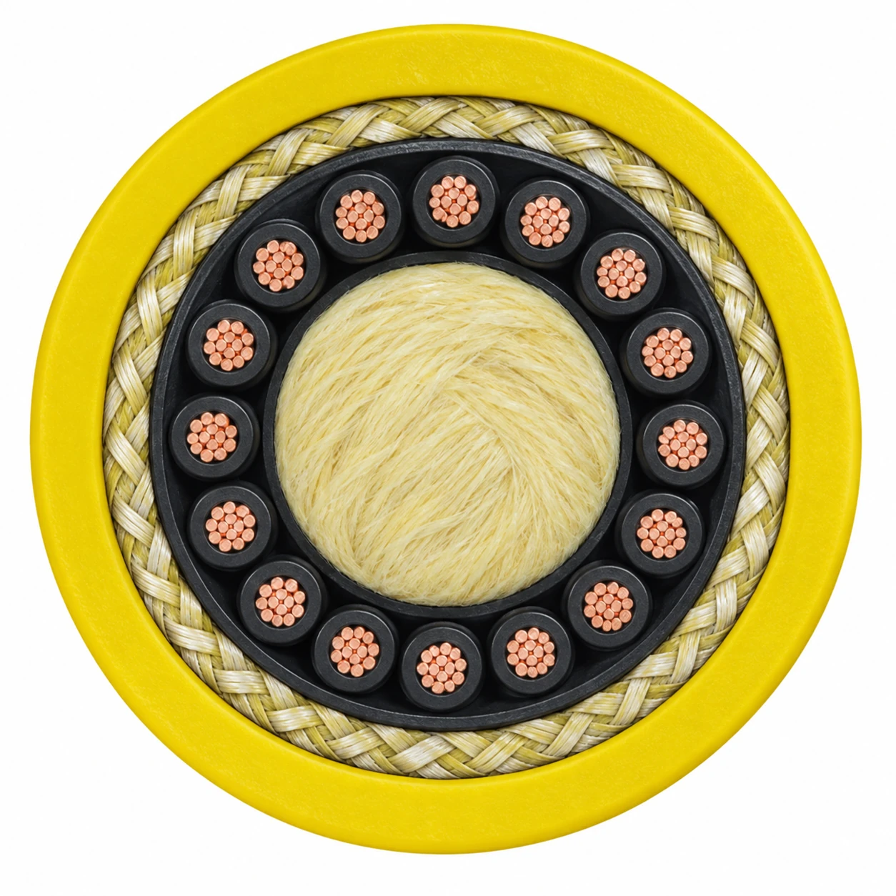 Illustrative UTVFLEX-SPR-style reeling cable cross-section