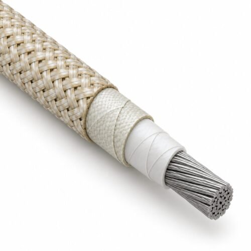 tggt-wire-ptfe-glass-lead-wire TGGT-Leitung im Stufenschnitt mit Glasfasergeflechtmantel, Glasfaserumspinnung, PTFE-Bändern und vernickeltem Kupferleiter