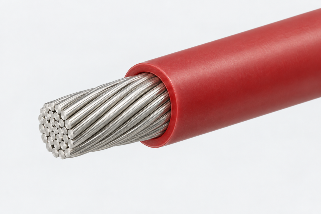 Illustrative UL 10485 single-core conductor and insulation construction cutaway