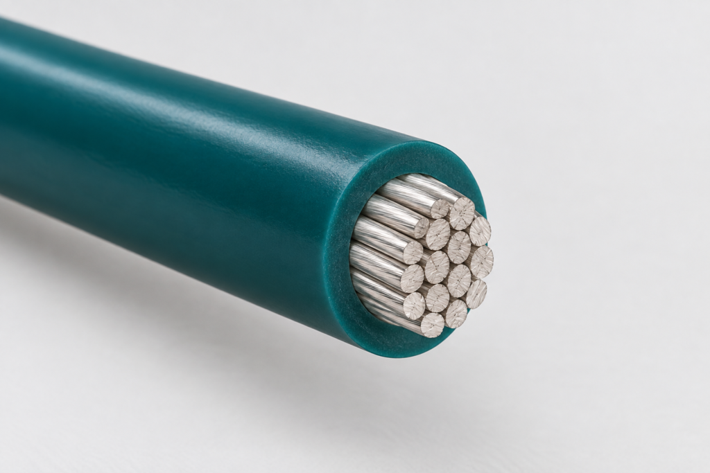 Illustrative UL 10503 single-core conductor and insulation construction cutaway