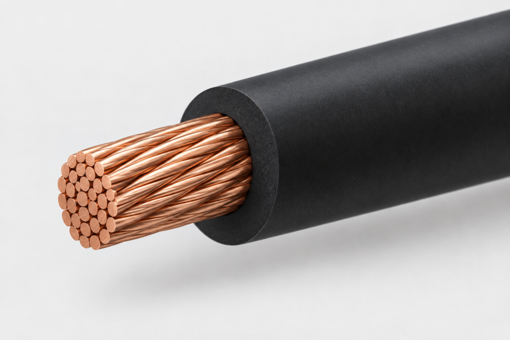 Illustrative UL 3580 single-core conductor and insulation construction cutaway