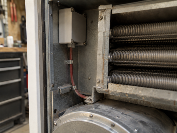 UL 3644 application illustration Illustrative UL 3644 insulated lead routed inside industrial equipment