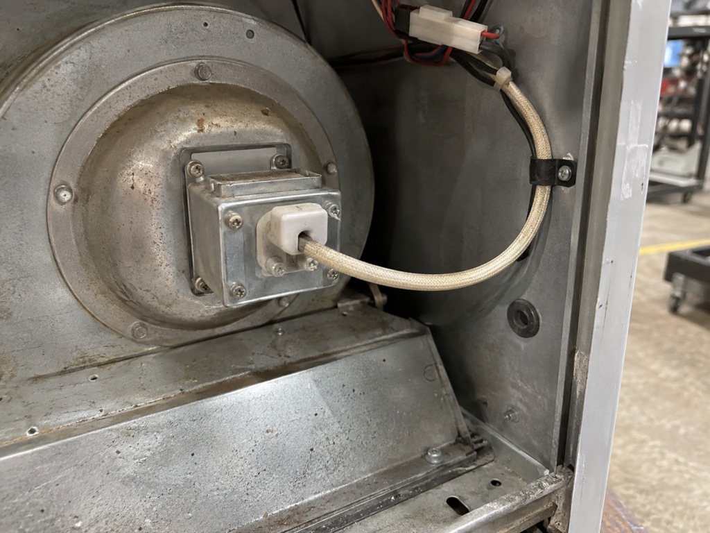 Illustrative UL 3645 insulated lead routed inside industrial equipment