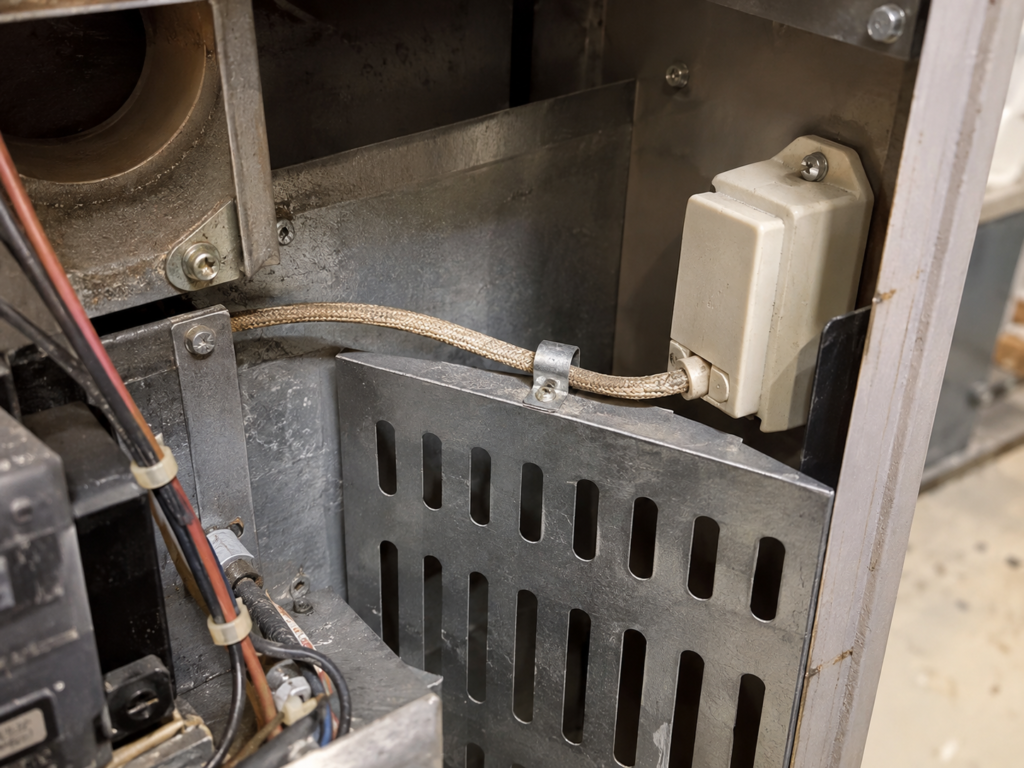Illustrative UL 5359 insulated lead routed inside industrial equipment