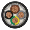2YSLCYK-J cable cross-section with four cores including one green/yellow earth core, foil and copper braid