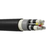 MYPTJ Monitored Medium-Voltage Mining Trailing Cable (3.6/6–8.7/10 kV) — main MYPTJ 6/10 kV monitored medium-voltage mining trailing cable cutaway showing three metallic-shielded EPR power cores, interstitial earth and pilot monitoring cores and a reinforced rubber outer sheath