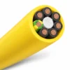 S07BQ-F yellow PUR pump cable product illustration S07BQ-F cable cutaway with yellow PUR sheath, seven insulated bare-copper cores and white central packing