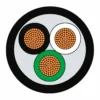 Переносной силовой кабель SEOOW TPE 600 V — поперечное сечение Поперечное сечение SEOOW с черными, белыми и зелеными изолированными проводами TPE