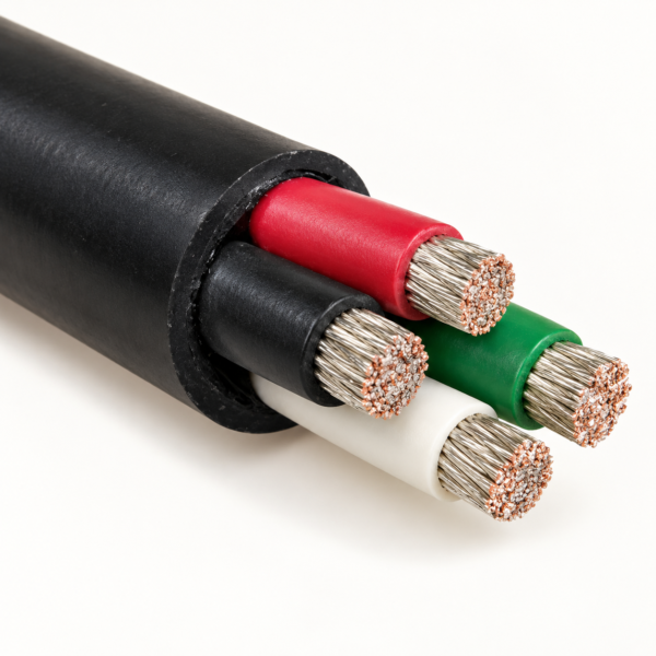 Круглый кабель Type W 4/C на 2000 V Круглый четырехжильный переносной горный силовой кабель Type W на 2000 V